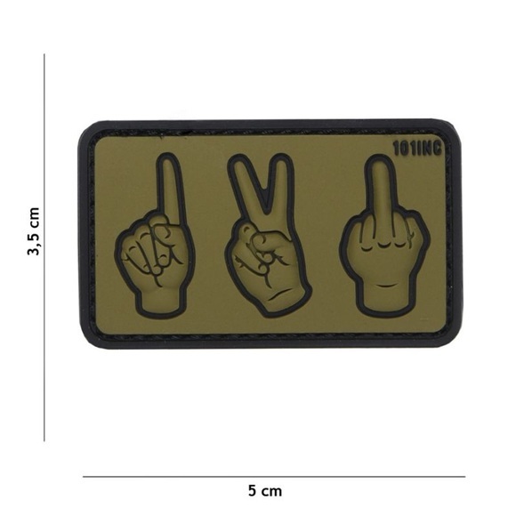 Klettabzeichen One, Two, Fuck You - oliv