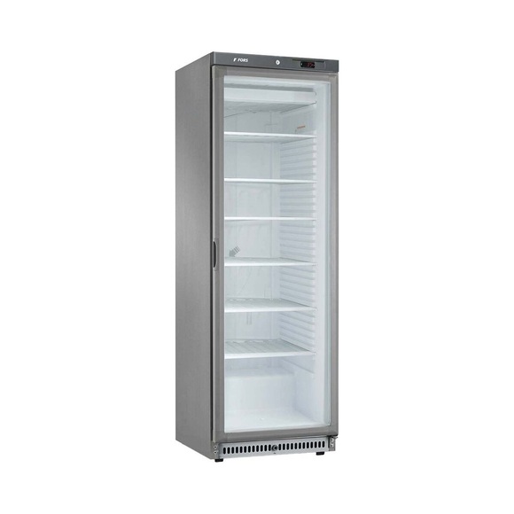 FORS Gefrierschrank, Glastür, Edelstahl, ABS CFS 400 GES