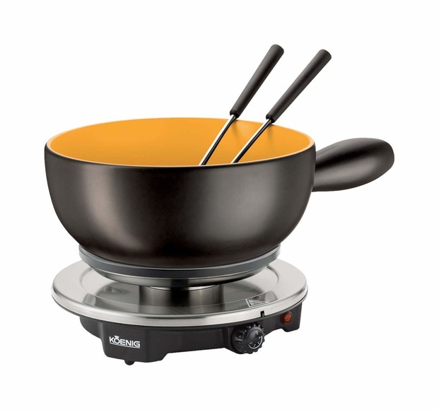 Koenig B02179 - Käsefondue-Set (Schwarz/Gold)