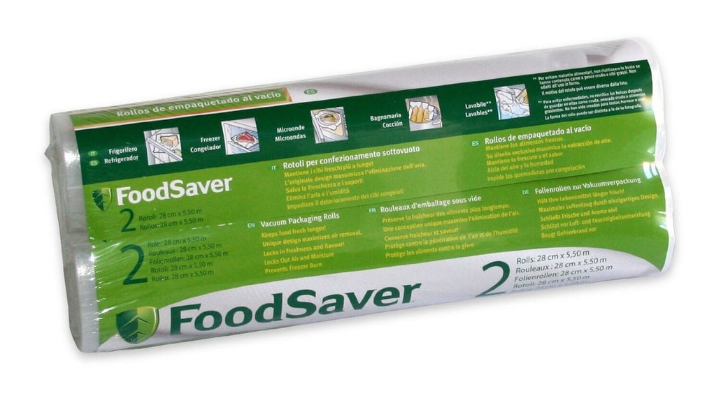 FoodSaver 2 Folienrollen: 28cm x 5.5m Beutel