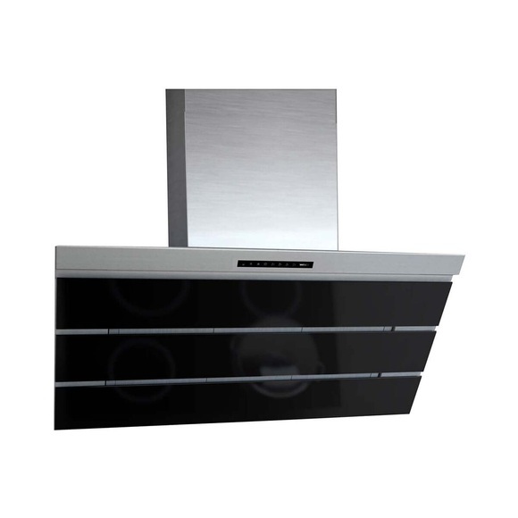 Wesco WHC virago 90 Dunstabzugshaube Abluft hinten Glas schwarz