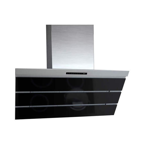 Wesco WHC virago 120 Dunstabzugshaube Abluft hinten Glas schwarz