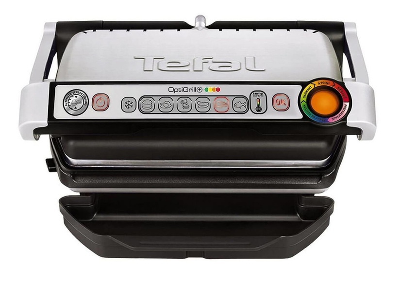 Tefal Gc712D Optigrill+ - Kontaktgrill (Schwarz/gebürsteter Edelstahl)