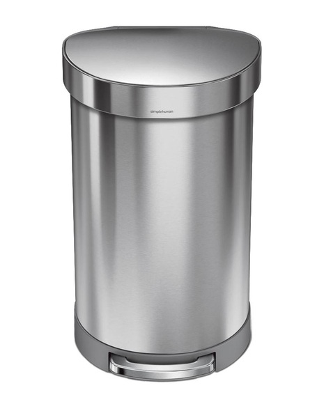 Simplehuman CW2030 halbrunder Abfalleimer edelstahl