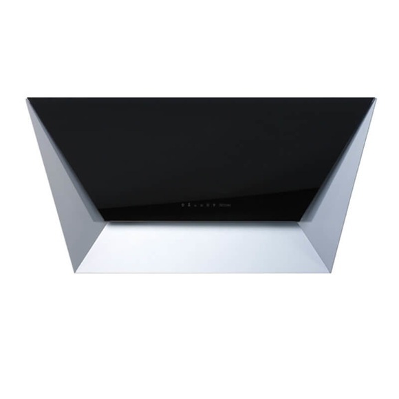 Falmec Design-Dunstabzugshaube Prisma Design, Wandhaube 85 cm, schwarz, Metallfettfilter "Top", Touchcontrol