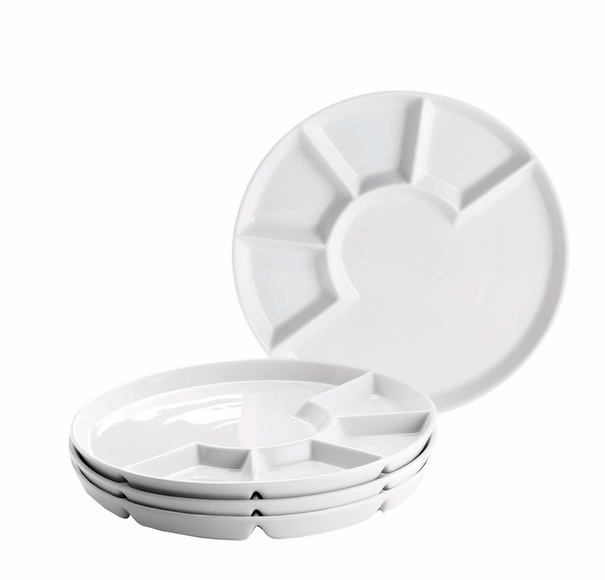 Mäser Fondue-Teller 24 cm 4 Stk. weiss