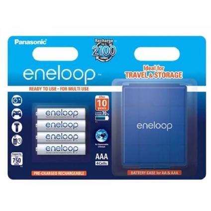 Panasonic Eneloop 4x AAA 750mAh & Box Batterie