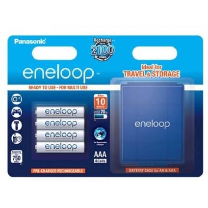 Panasonic Eneloop 4x AAA 750mAh & Box Batterie