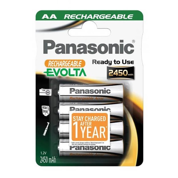 Panasonic Evolta Akku 4x LR6 AA 2450mAh Batterien
