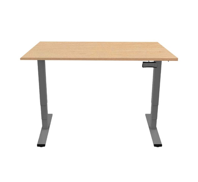 Contini höhenverstellbarer Bürotisch RAL 7045 1.6x0.8m Ahorn Natur