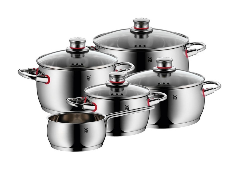 WMF Kochtopfset 5-teilig , 0774556380 , Edelstahlfarben , Metall , 16 cm,20 cm,16 cm , 2 l,4,1 l,6,8 l,3,4 l,1,7 l , poliert , backofengeeignet, rostfrei, hitzebeständig,backofengeeignet , 003731252001