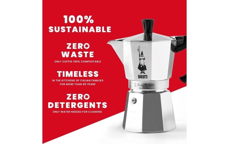 Bialetti Moka Express 2 Tassen Filtersystem aluminium