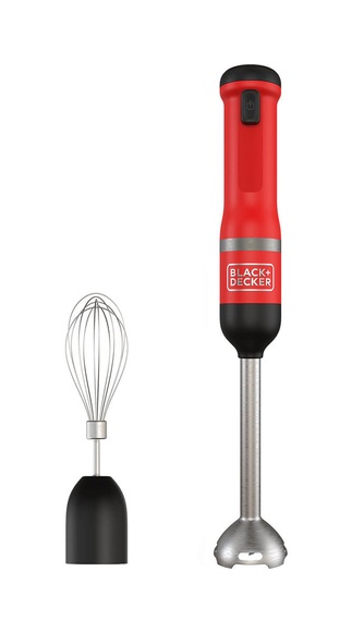 BLACK+DECKER BCKM1012KR - Akku-Stabmixer-Set (Schwarz/Rot)