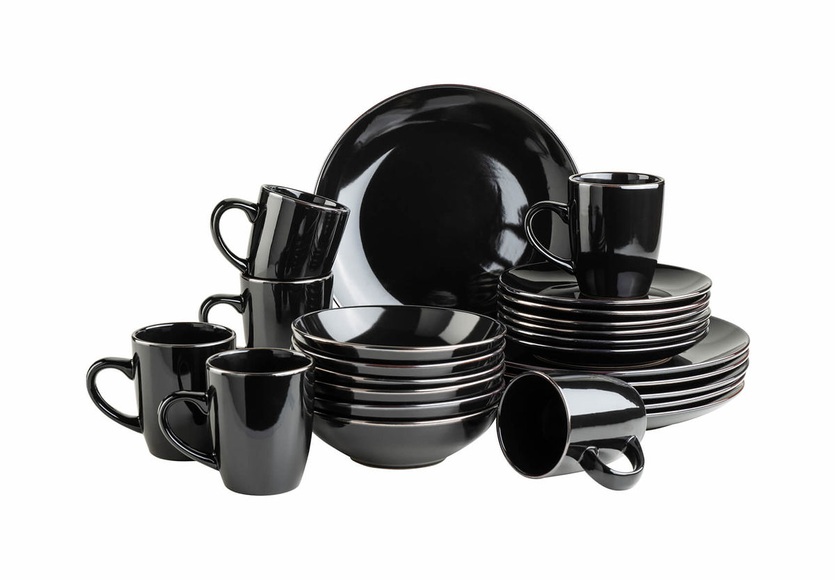 Mäser Kombiservice 24-teilig Geschirr Set Schwarz