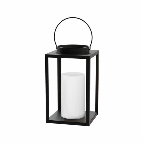 Schönenberger Elektro - Castor LED Solar Lampe Outdoor Metall Laterne Spritzwassergeschützt IP44 (15x25cm) - Warmweiss