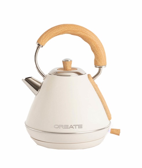 CREATE KETTLE RETRO Elektrischer Wasserkocher 1L Weiss