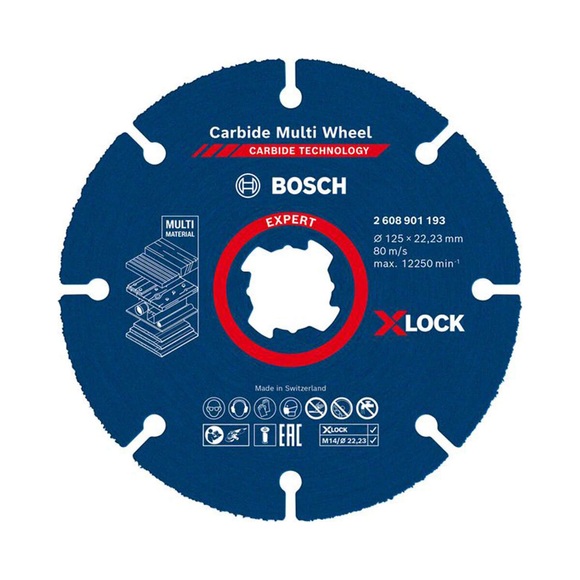 Bosch Accessories EXPERT Carbide Multi Wheel X-LOCK 2608901193 Trennscheibe gerade 1 Stück 1 St.
