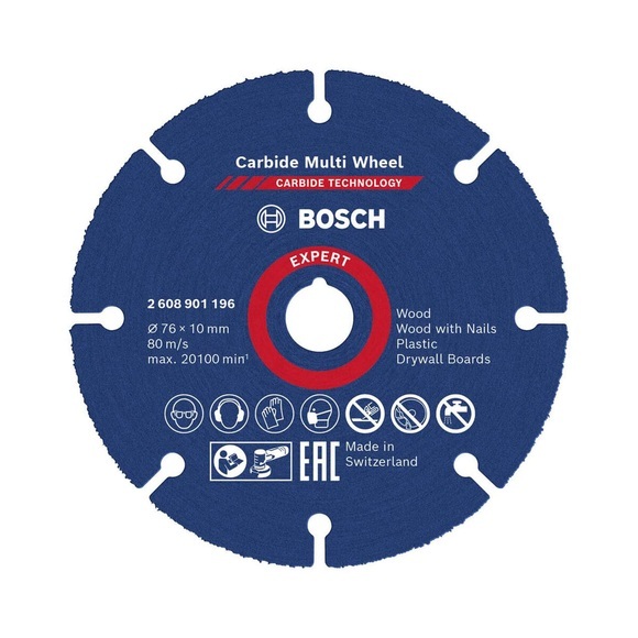 Bosch Accessories EXPERT Carbide Multi Wheel 2608901196 Trennscheibe gerade 1 Stück 1 St.