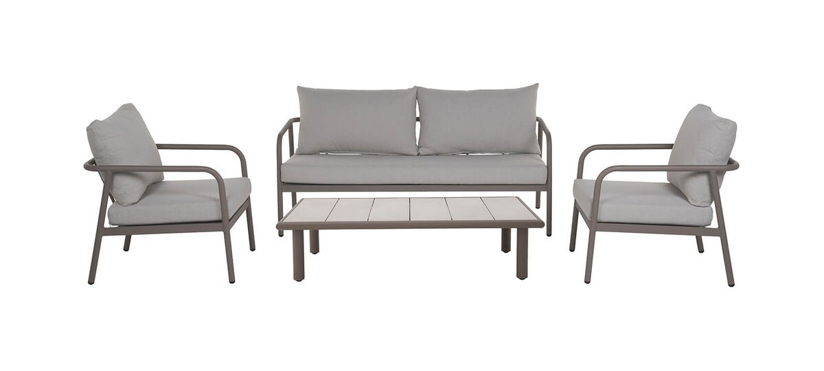 Schou Gartenlounge Olga 4 teilig Dusty Walnuss
