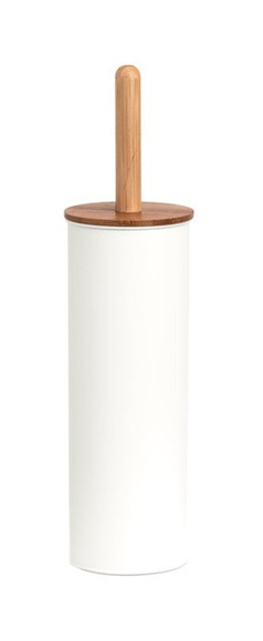 Zeller - WC-Bürste, Metall/Bambus, weiss