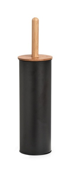 Zeller - WC-Bürste, Metall/Bambus, schwarz