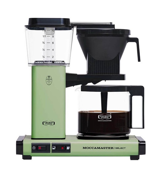 Moccamaster KBG Select Kaffeemaschine Pastell-Grün Fassungsvermögen Tassen=10 Glaskanne, Warmhaltefunktion