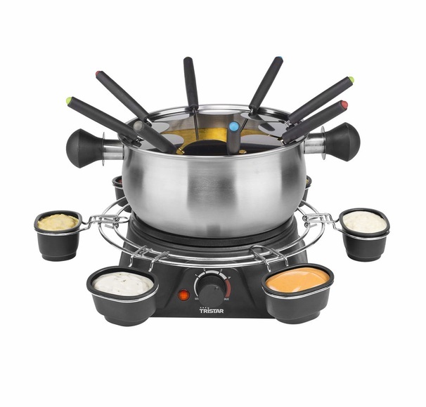 Tristar FO-1109 Fondue 1400 W 8 Fonduegabeln Schwarz, Edelstahl