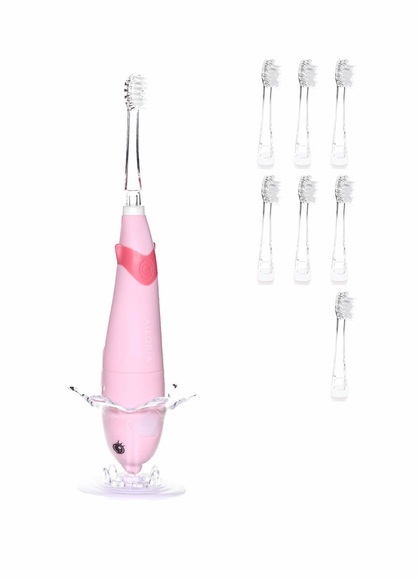 Ailoria - Set Elektrische Zahnbürste mit 8 Bürstenaufsätzen Bubble Brush - Rosa