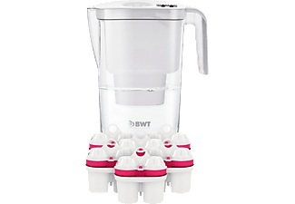 BWT - Tischwasserfilter Vida Manual Timer 2,6 L + 12 Filterkartuschen, Weiss