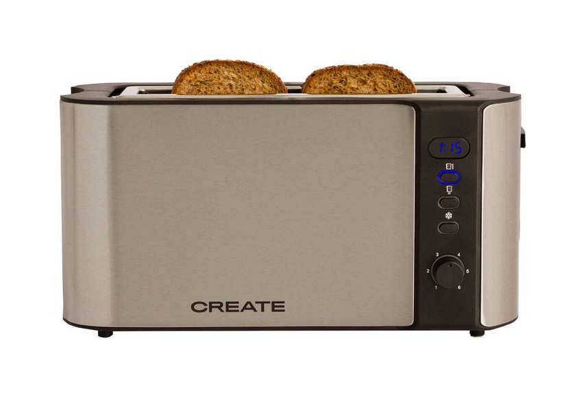 CREATE TOAST ADVANCE TOUCH - Elektrischer Toaster mit Digitalanzeige silber