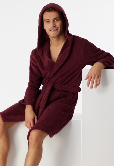 Bademantel Frottee 100cm bordeaux - Essentials XL