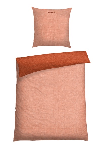 Wende-Bettwäsche 2-teilig Renforcé apricot/anthrazit - SCHIESSER Home 155*220