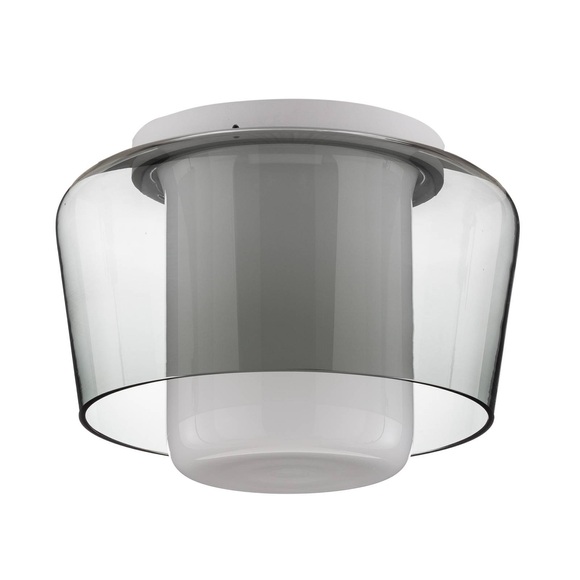 Helestra Canio - Glas-Deckenleuchte, rauchgrau