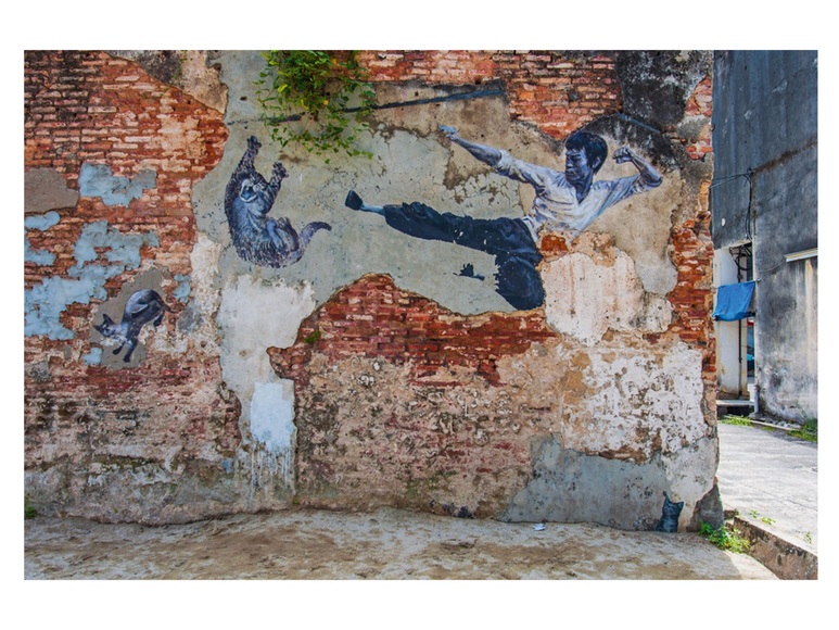 Street Art mit Kämpfer