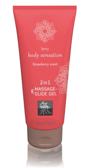 Massage- und Gleitgel „2in1 Strawberry Scent“, 200 ml