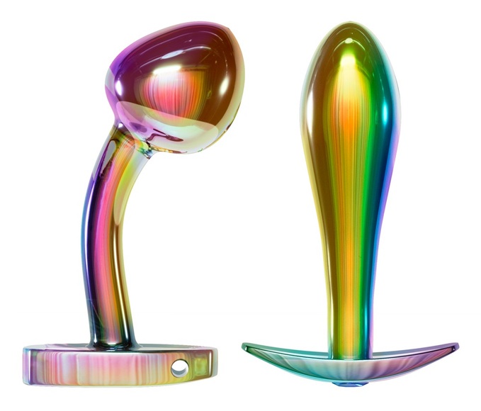 ?Metal Butt Plug Set in Rainbow Colours? mit 2 verschiedenen Analplugs
