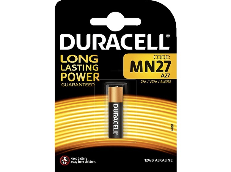 Security Alkaline MN27/LR27A/A27/V27A Spezialbatterie, 12V, 18mAh - 1 Stück