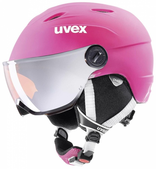 Uvex - Kid´s Visor Pro - skidhjälm storlek 52-54 cm rosa/grå/svart