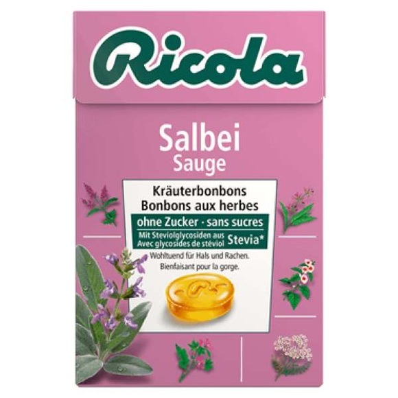 Ricola Salbei Kräuterbonbons ohne Zucker Box (50 g)