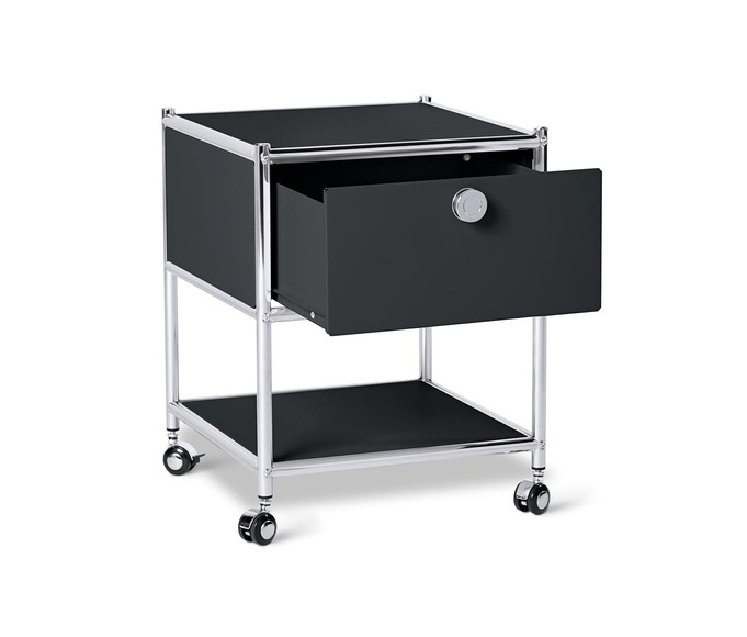 Beistelltisch Metall »CN3« mit Schublade, schwarz