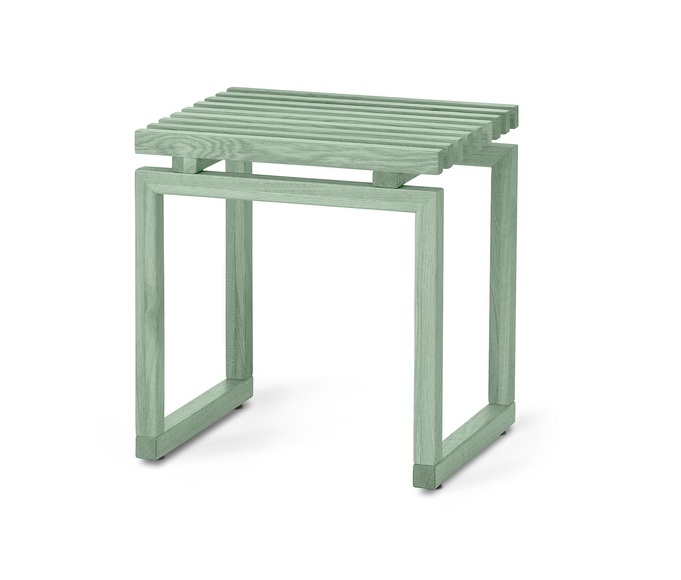 Hocker aus Massivholz, salbei