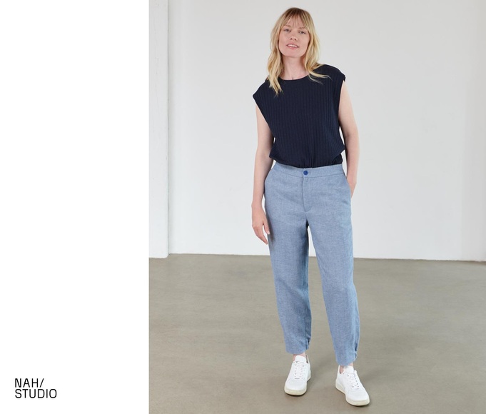 NAH/STUDIO Geripptes Shirt | Baumwoll-Hanf-Mix