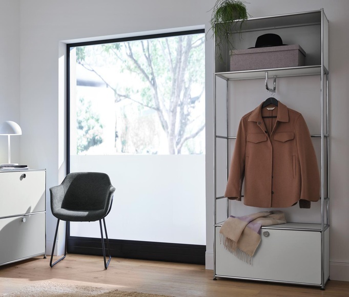 Garderobe Metall »CN3« mit Klappfach, weiss