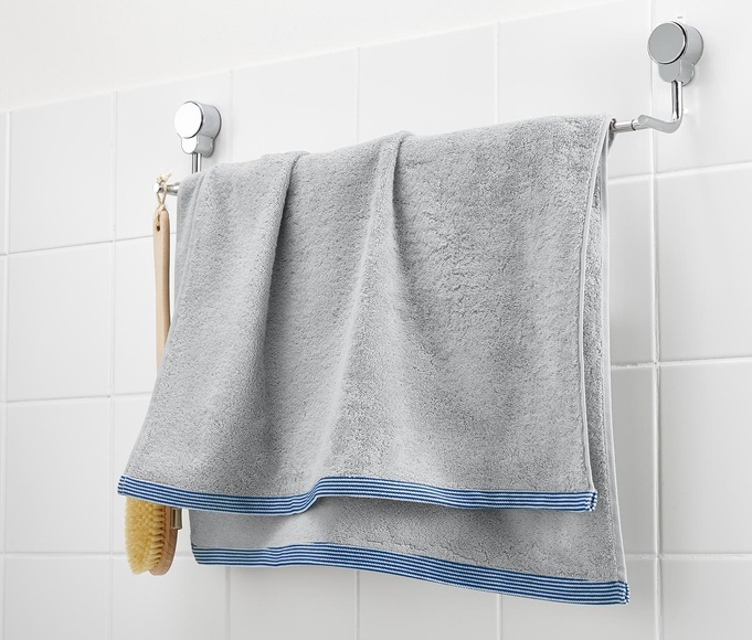 Frottier-Badetuch, grau-blau