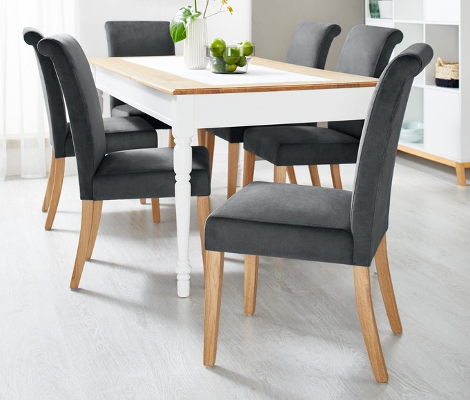 Gespolsterter Esszimmer-Stuhl mit Stoffbezug