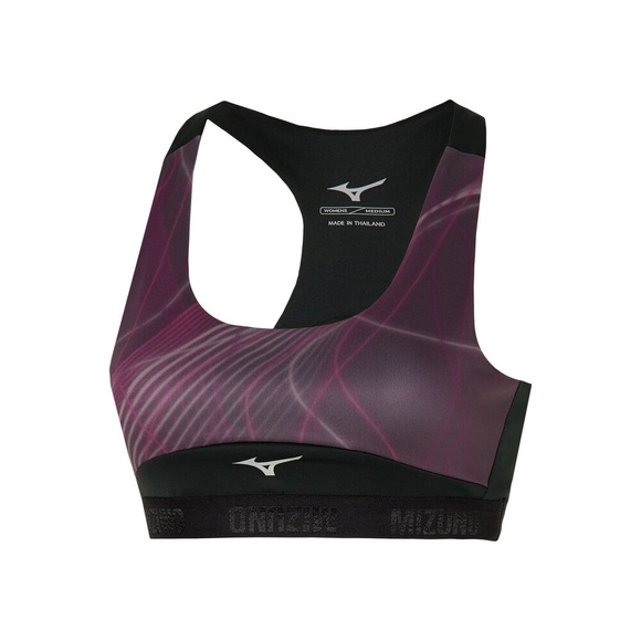Mizuno Alpha Graphic Sport-BH Damen - Lila, Schwarz