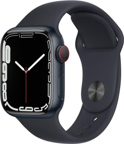 Apple Watch Series 7 GPS + Cellular 41mm Midnight Sport Band Smartwatch