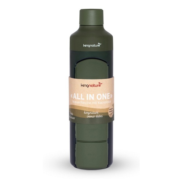 Kingnature Wasserflasche mit Kapseldose 375 ml