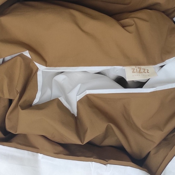 Duvetbezug aus Perkal ? 160x210cm ? Weiss & Senfgelb ? Mit Reissverschluss