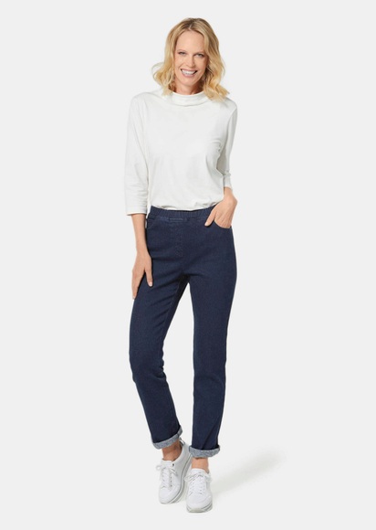 Stretchbequeme Thermo-Jeans LOUISA mit kuscheliger Innenseite - dunkelblau - Gr. 21 von Goldner Fashion